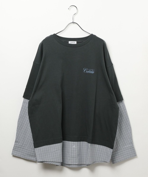 LEPSIM（レプシィム）の「布帛レイヤードBIGTEE　645476（Tシャツ/カットソー・レディース・チャコールグレー/ライトグレー/オフホワイト・FREE）」の22枚目の写真