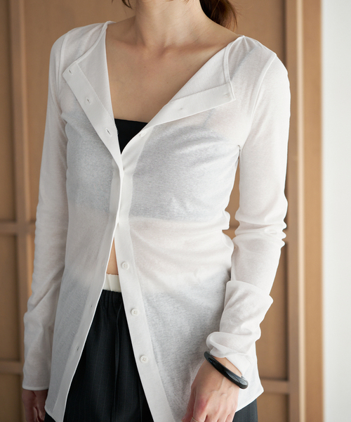 plage(プラージュ)の「C/Cuナノシア 2way ロンT(Tシャツ/カットソー・レディース・ホワイト/ブラウン/ブラック・FREE)」の2枚目の写真