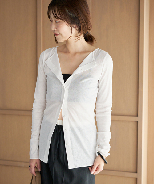 plage(プラージュ)の「C/Cuナノシア 2way ロンT(Tシャツ/カットソー・レディース・ホワイト/ブラウン/ブラック・FREE)」の17枚目の写真