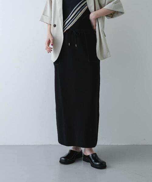 SENSE OF PLACE by URBAN RESEARCH(センスオブプレイスバイアーバンリサーチ)の「『洗濯可』スウェットライクニットスカート(スカート・レディース・グレー・ONE)」の2枚目の写真