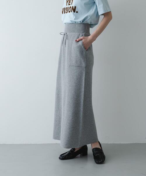 SENSE OF PLACE by URBAN RESEARCH(センスオブプレイスバイアーバンリサーチ)の「『洗濯可』スウェットライクニットスカート(スカート・レディース・グレー・ONE)」の14枚目の写真
