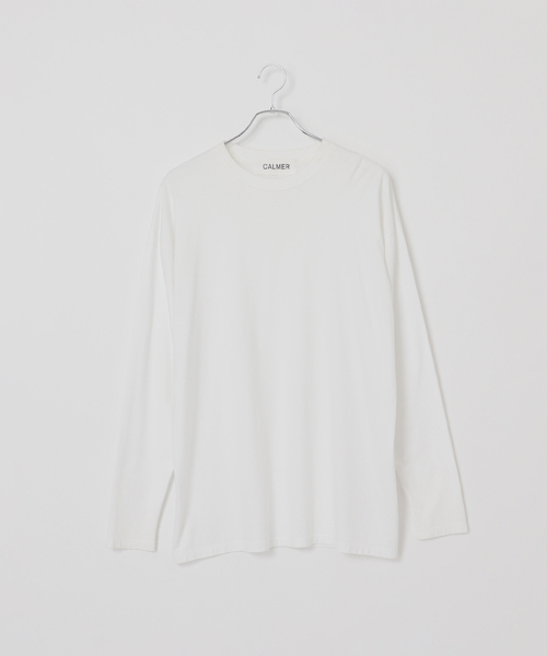 CALMER（カルメール）の「NATURAL DYE LONG T-Shirt / ナチュラルダイロング（Tシャツ/カットソー・レディース・サックスブルー/ホワイト/チャコールグレー・FREE）」の2枚目の写真