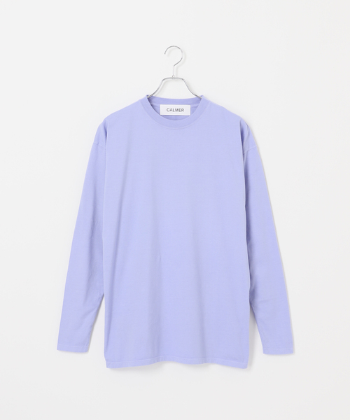 CALMER（カルメール）の「NATURAL DYE LONG T-Shirt / ナチュラルダイロング（Tシャツ/カットソー・レディース・サックスブルー/ホワイト/チャコールグレー・FREE）」の3枚目の写真