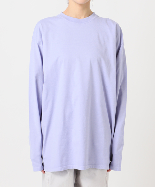 CALMER（カルメール）の「NATURAL DYE LONG T-Shirt / ナチュラルダイロング（Tシャツ/カットソー・レディース・サックスブルー/ホワイト/チャコールグレー・FREE）」の4枚目の写真
