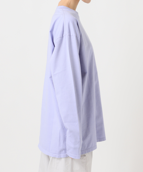 CALMER（カルメール）の「NATURAL DYE LONG T-Shirt / ナチュラルダイロング（Tシャツ/カットソー・レディース・サックスブルー/ホワイト/チャコールグレー・FREE）」の7枚目の写真