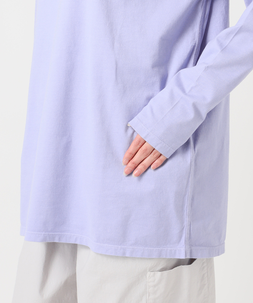 CALMER（カルメール）の「NATURAL DYE LONG T-Shirt / ナチュラルダイロング（Tシャツ/カットソー・レディース・サックスブルー/ホワイト/チャコールグレー・FREE）」の9枚目の写真