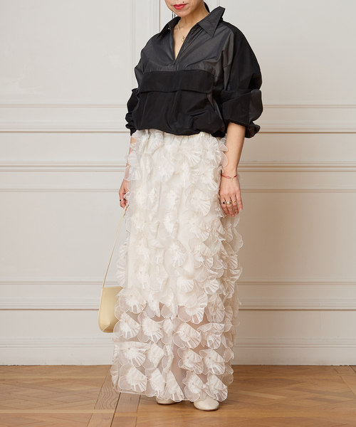 IENA LA BOUCLE(イエナラブークル)の「IENA LA BOUCLE フラワーモチーフオーガンジースカート(スカート・レディース・ホワイト・FREE)」の19枚目の写真