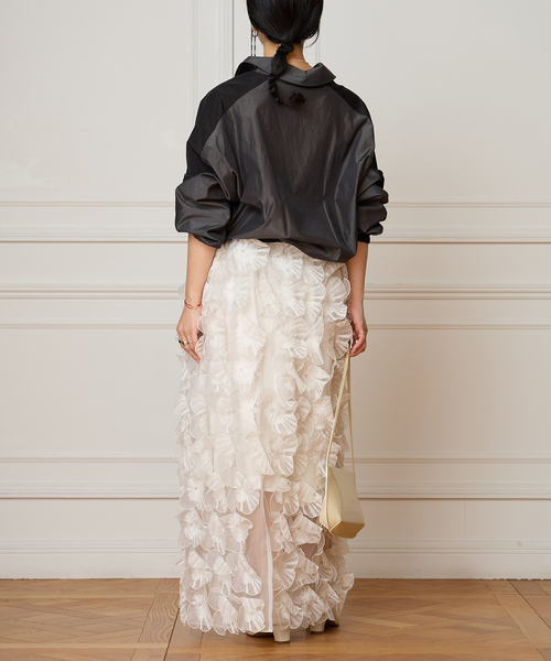 IENA LA BOUCLE(イエナラブークル)の「IENA LA BOUCLE フラワーモチーフオーガンジースカート(スカート・レディース・ホワイト・FREE)」の17枚目の写真