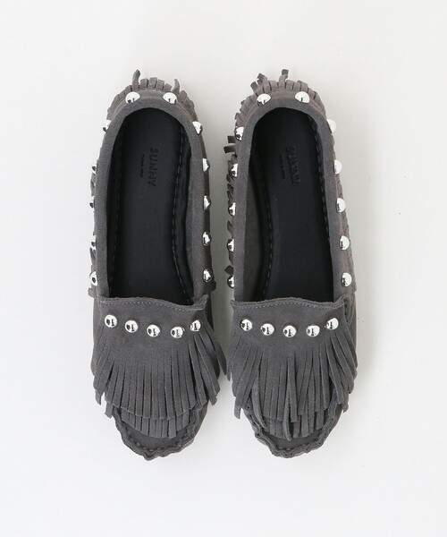 PELLICO SUNNY(ペリーコサニー)の「<PELLICO SUNNY> FRINGESLP(モカシン/デッキシューズ・レディース・グレー系/ライトピンク・36/39/37/38)」の4枚目の写真