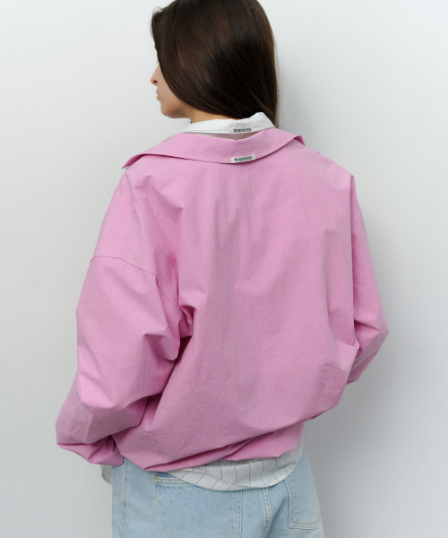 LEVAR（レバー）の「Overdyed V-neck Shirt - Cotton-candy Pink（シャツ/ブラウス・レディース・その他・FREE）」の3枚目の写真