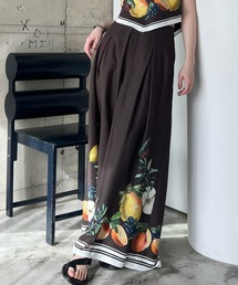 Ameri(�A����)��MEDI FRUIT SCARF PATTERN TUCK PANTS(���̑��p���c)