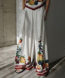 Ameri | MEDI FRUIT SCARF PATTERN TUCK PANTS(Tシャツ/カットソー)