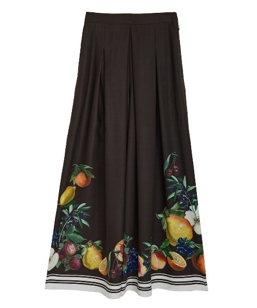 Ameri（アメリ）の「MEDI FRUIT SCARF PATTERN TUCK PANTS（Tシャツ/カットソー・レディース・ブラウン/アイボリー/ブラック・SMALL/MEDIUM）」の15枚目の写真