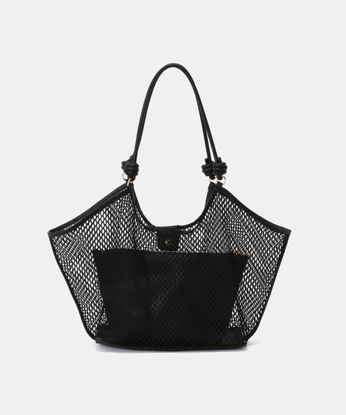 B.C STOCK(ベーセーストック)の「メッシュ編みトートバッグ(トートバッグ・レディース・ブラック/ブラウン・FREE)」の4枚目の写真