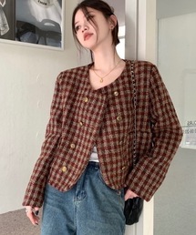 Alvia（アルビア）の「ショートジャケット（ノーカラージャケット）」