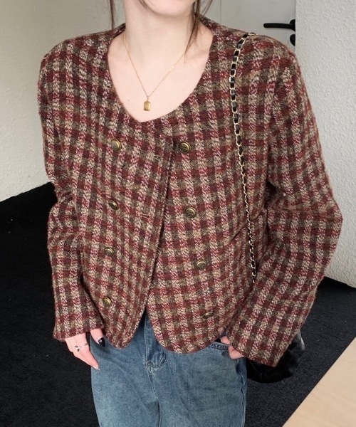 Alvia（アルビア）の「ショートジャケット（ノーカラージャケット・レディース・レッド・M）」の5枚目の写真