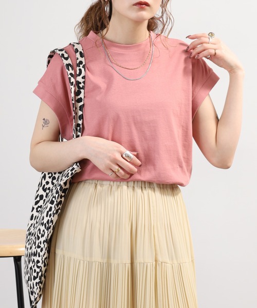 FUNALIVE(ファンアライブ)の「エンザイム加工コットンノースリーブカットソー(Tシャツ/カットソー・レディース・ローズ/アイボリー/ネイビー/ロイヤルブルー・M-L)」の4枚目の写真