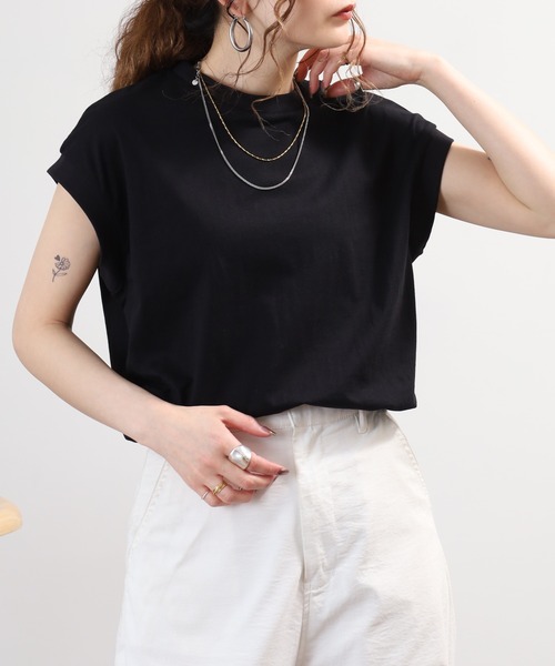 FUNALIVE(ファンアライブ)の「エンザイム加工コットンノースリーブカットソー(Tシャツ/カットソー・レディース・ローズ/アイボリー/ネイビー/ロイヤルブルー・M-L)」の15枚目の写真
