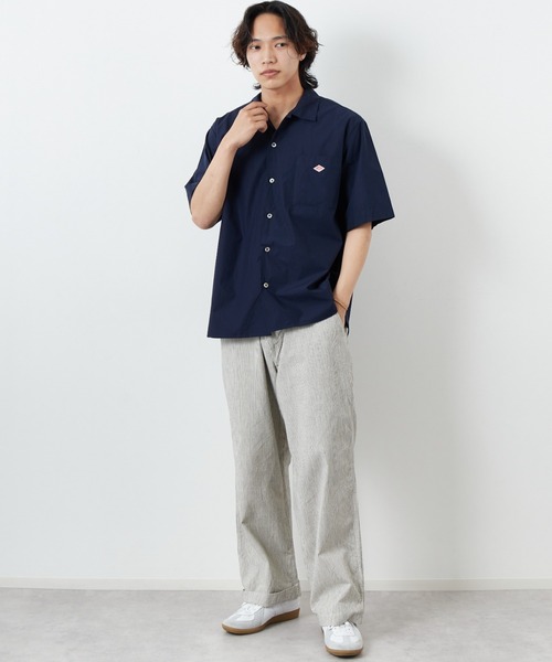 DANTON（ダントン）の「[DANTON/ダントン] コットンポプリン ショートスリーブワークシャツ(無地)（シャツ/ブラウス・レディース・ホワイト/グレイッシュベージュ/ネイビー・38/42/40）」の22枚目の写真