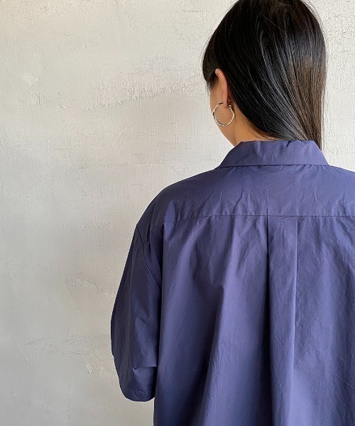 DANTON（ダントン）の「[DANTON/ダントン] コットンポプリン ショートスリーブワークシャツ(無地)（シャツ/ブラウス・レディース・ホワイト/グレイッシュベージュ/ネイビー・38/42/40）」の11枚目の写真