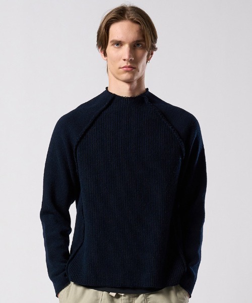 wjk(ダヴルジェイケイ)の「mn3239- lomond×powder line high-neck knit ラグランスリーブハイネックニット(6891 wn09j)(ニット/セーター・メンズ・ブラック/グレー/ネイビー・S/M/L/XL)」の11枚目の写真
