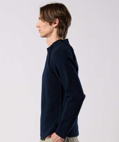 wjk(ダヴルジェイケイ)の「mn3239- lomond×powder line high-neck knit ラグランスリーブハイネックニット(6891 wn09j)(ニット/セーター・メンズ・ブラック/グレー/ネイビー・S/M/L/XL)」の12枚目の写真