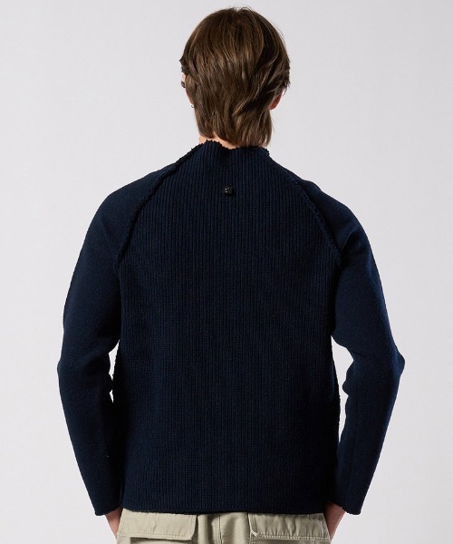 wjk(ダヴルジェイケイ)の「mn3239- lomond×powder line high-neck knit ラグランスリーブハイネックニット(6891 wn09j)(ニット/セーター・メンズ・ブラック/グレー/ネイビー・S/M/L/XL)」の13枚目の写真