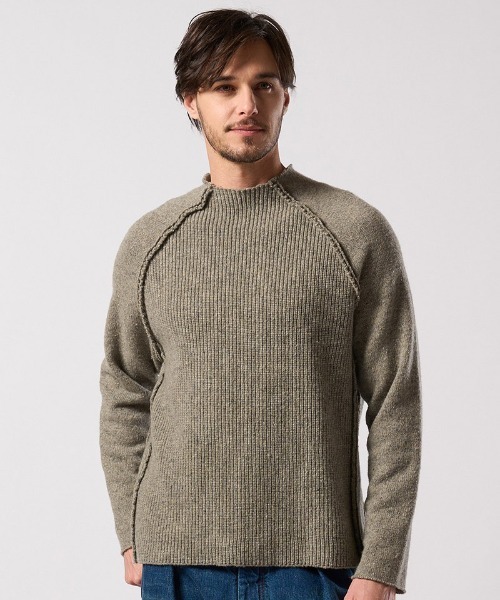 wjk(ダヴルジェイケイ)の「mn3239- lomond×powder line high-neck knit ラグランスリーブハイネックニット(6891 wn09j)(ニット/セーター・メンズ・ブラック/グレー/ネイビー・S/M/L/XL)」の16枚目の写真