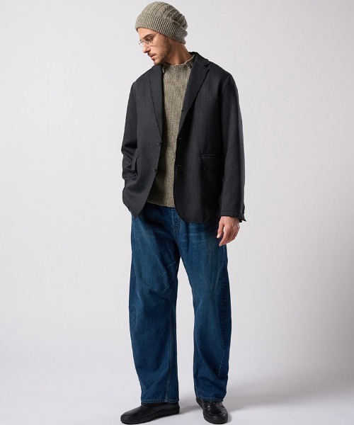 wjk(ダヴルジェイケイ)の「mn3239- lomond×powder line high-neck knit ラグランスリーブハイネックニット(6891 wn09j)(ニット/セーター・メンズ・ブラック/グレー/ネイビー・S/M/L/XL)」の20枚目の写真