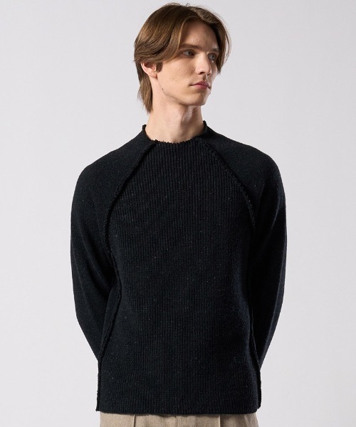 wjk(ダヴルジェイケイ)の「mn3239- lomond×powder line high-neck knit ラグランスリーブハイネックニット(6891 wn09j)(ニット/セーター・メンズ・ブラック/グレー/ネイビー・S/M/L/XL)」の22枚目の写真