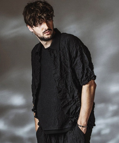 NO ID.（ノーアイディ）の「【NO ID.】Washer Big Shirt / ワッシャー ビッグ シャツ（シャツ/ブラウス・メンズ・ホワイト/ブラック/ブルーグレー・ONE SIZE）」の6枚目の写真