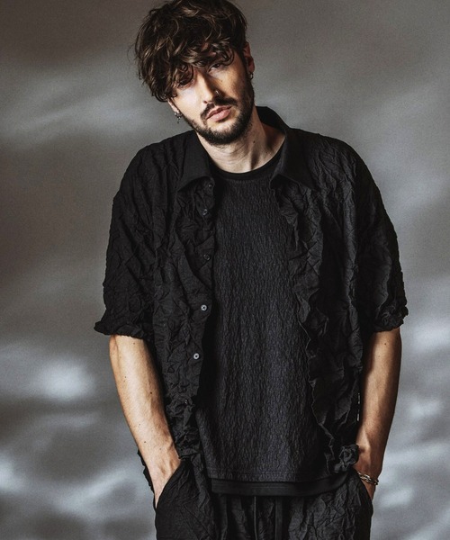 NO ID.（ノーアイディ）の「【NO ID.】Washer Big Shirt / ワッシャー ビッグ シャツ（シャツ/ブラウス・メンズ・ホワイト/ブラック/ブルーグレー・ONE SIZE）」の7枚目の写真