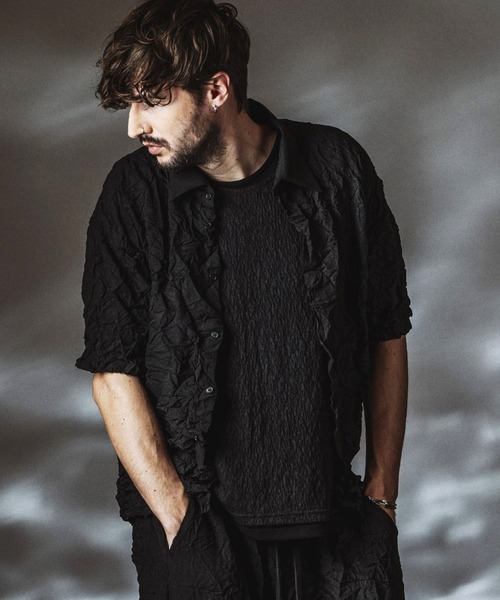 NO ID.（ノーアイディ）の「【NO ID.】Washer Big Shirt / ワッシャー ビッグ シャツ（シャツ/ブラウス・メンズ・ホワイト/ブラック/ブルーグレー・ONE SIZE）」の8枚目の写真