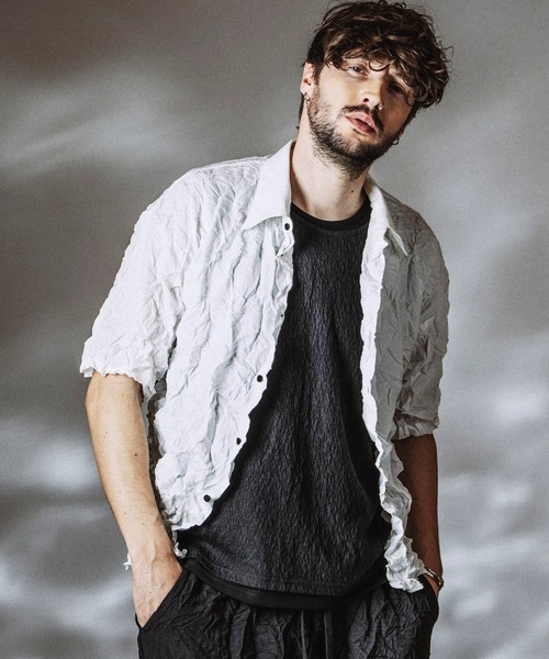 NO ID.（ノーアイディ）の「【NO ID.】Washer Big Shirt / ワッシャー ビッグ シャツ（シャツ/ブラウス・メンズ・ホワイト/ブラック/ブルーグレー・ONE SIZE）」の20枚目の写真