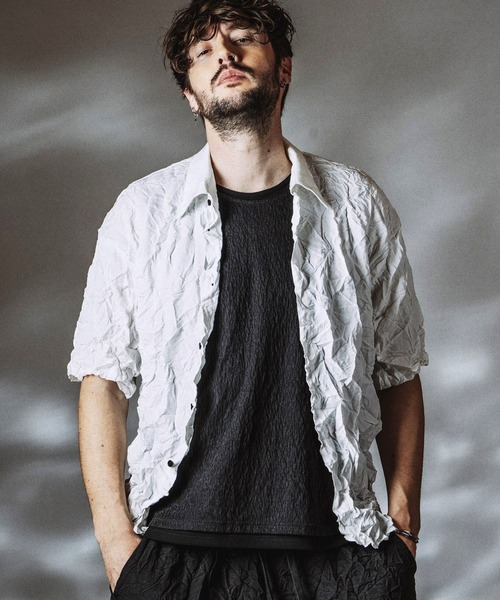 NO ID.（ノーアイディ）の「【NO ID.】Washer Big Shirt / ワッシャー ビッグ シャツ（シャツ/ブラウス・メンズ・ホワイト/ブラック/ブルーグレー・ONE SIZE）」の21枚目の写真