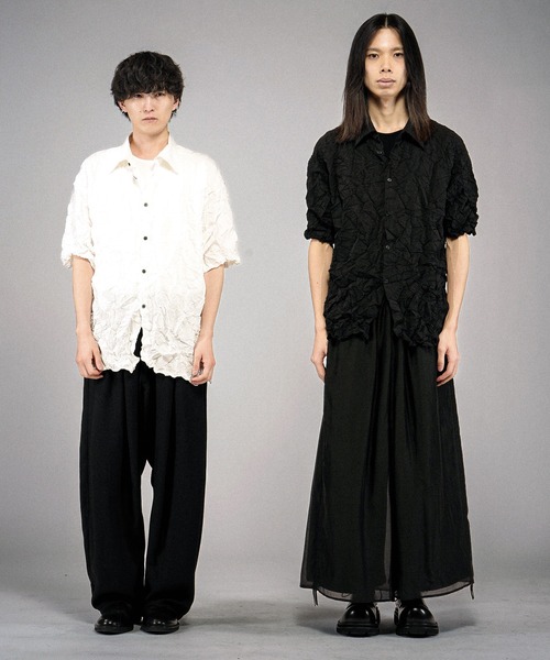 NO ID.（ノーアイディ）の「【NO ID.】Washer Big Shirt / ワッシャー ビッグ シャツ（シャツ/ブラウス・メンズ・ホワイト/ブラック/ブルーグレー・ONE SIZE）」の12枚目の写真