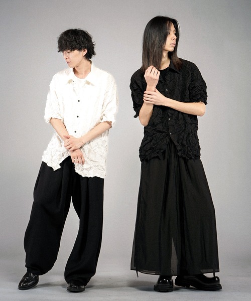 NO ID.（ノーアイディ）の「【NO ID.】Washer Big Shirt / ワッシャー ビッグ シャツ（シャツ/ブラウス・メンズ・ホワイト/ブラック/ブルーグレー・ONE SIZE）」の13枚目の写真