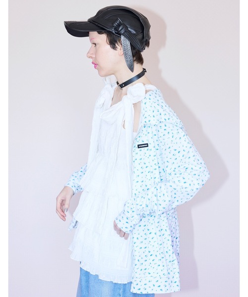 Little sunny bite(リトルサニーバイト)の「★Little sunny bite★ floral light hoodie(パーカー・レディース・サックスブルー/ホワイト/ピンク・MEDIUM/SMALL)」の5枚目の写真