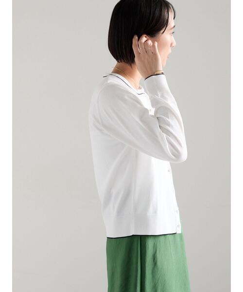 Te chichi(テチチ)の「【接触冷感/UVカット/抗菌防臭】14G綿ポリクルーカーディガン(カーディガン/ボレロ・レディース・シルバー/オフホワイト/ブラック/グレー/オレンジ・F)」の18枚目の写真