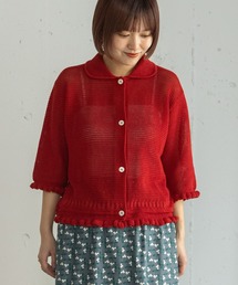 POU DOU DOU | フリルデザイン丸衿ニットカーディガン(ニット/セーター)