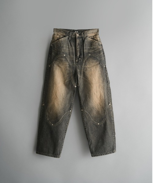 FAF（フェイク アス フラワーズ）の「NEWCOMMUNE Baggy Denim Pants（デニムパンツ・メンズ・ブラック/インディゴブルー・2/1）」の2枚目の写真