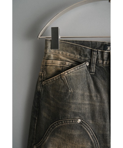 FAF（フェイク アス フラワーズ）の「NEWCOMMUNE Baggy Denim Pants（デニムパンツ・メンズ・ブラック/インディゴブルー・2/1）」の14枚目の写真