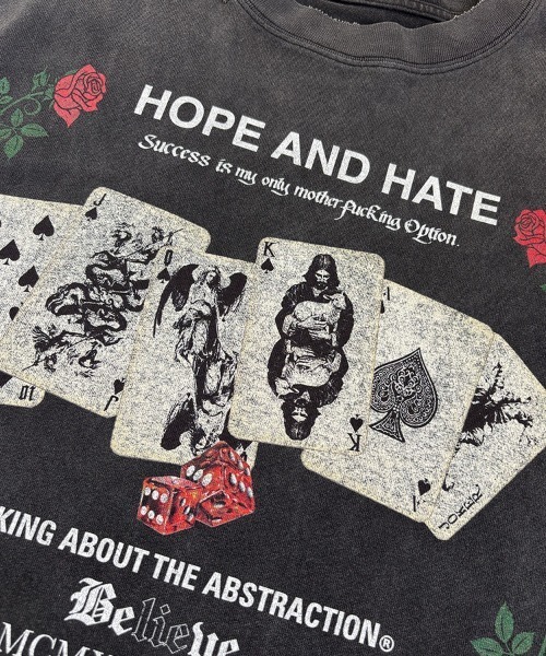 STYLISE（スタイライズ）の「【TALKING ABOUT THE ABSTRACTION】HOPE&HATE TEE / ブラック [26SS-T-019]（Tシャツ/カットソー・メンズ・ブラック・M/L）」の4枚目の写真