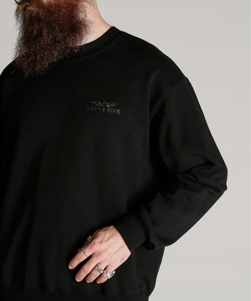 Schott(ショット)の「Schott/ショット/CREW SWEAT SHAKE HAND HORSE/クルースウェット シェイクハンドホース(スウェット・メンズ・グレー/ブラック/ブラウン・M/L/XL/2XL)」の6枚目の写真