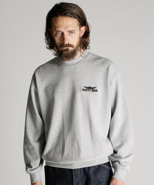 Schott(ショット)の「Schott/ショット/CREW SWEAT SHAKE HAND HORSE/クルースウェット シェイクハンドホース(スウェット・メンズ・グレー/ブラック/ブラウン・M/L/XL/2XL)」の14枚目の写真