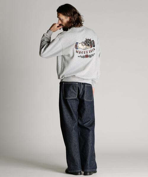 Schott(ショット)の「Schott/ショット/CREW SWEAT SHAKE HAND HORSE/クルースウェット シェイクハンドホース(スウェット・メンズ・グレー/ブラック/ブラウン・M/L/XL/2XL)」の15枚目の写真