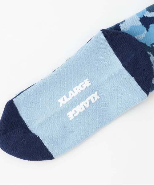 XLARGE KIDS(エクストララージキッズ)の「ファニーゴリラカモ総柄 クルーソックス(ソックス/靴下・キッズ・ブルー/グリーン・19-21cm/17-19cm/13-15cm/15-17cm)」の4枚目の写真