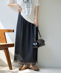 【Noka】裾レースセミフレアスカート