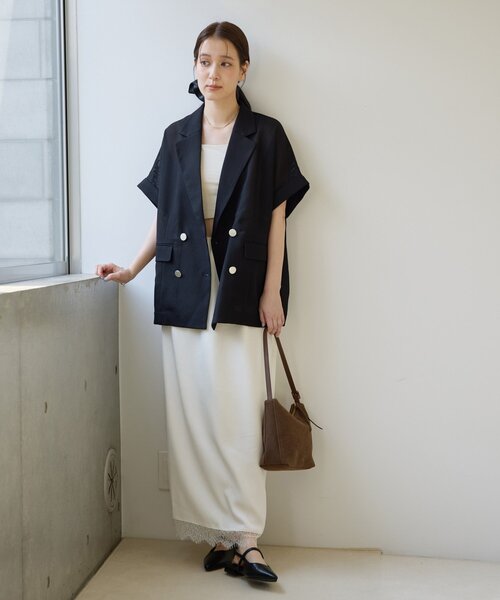 DISCOAT(ディスコート)の「【Noka】裾レースセミフレアスカート(スカート・レディース・ブラック/オフホワイト/アイボリー・FREE)」の10枚目の写真