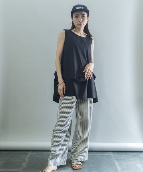 lodie（ロディ）の「タックデザイン　ノースリブラウス（シャツ/ブラウス・レディース・ブラック/ベージュ・FREE）」の19枚目の写真